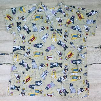 Orvosi-nővérke tunika - drapp csont kutyás - maszk - orvositunika.hu