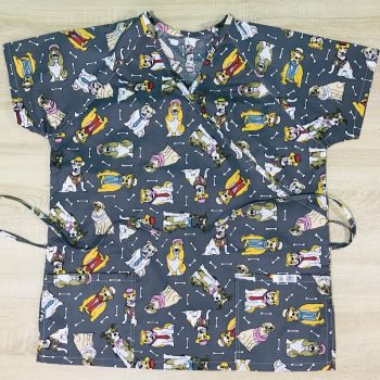 Orvosi-nővérke tunika - Szürke csont kutyás - maszk - orvositunika.hu