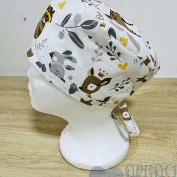 mintás Műtős sapka - barna erdős