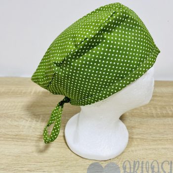 mintás Műtős sapka - borsózöld pöttyös