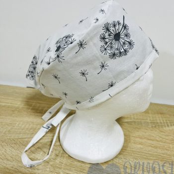 mintás Műtős sapka - fehér pitypangos