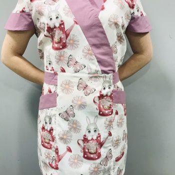 mintás Női karcsúsított tunika - Lepkés-nyuszis