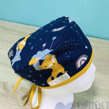 mintás Műtős sapka - kék rókás