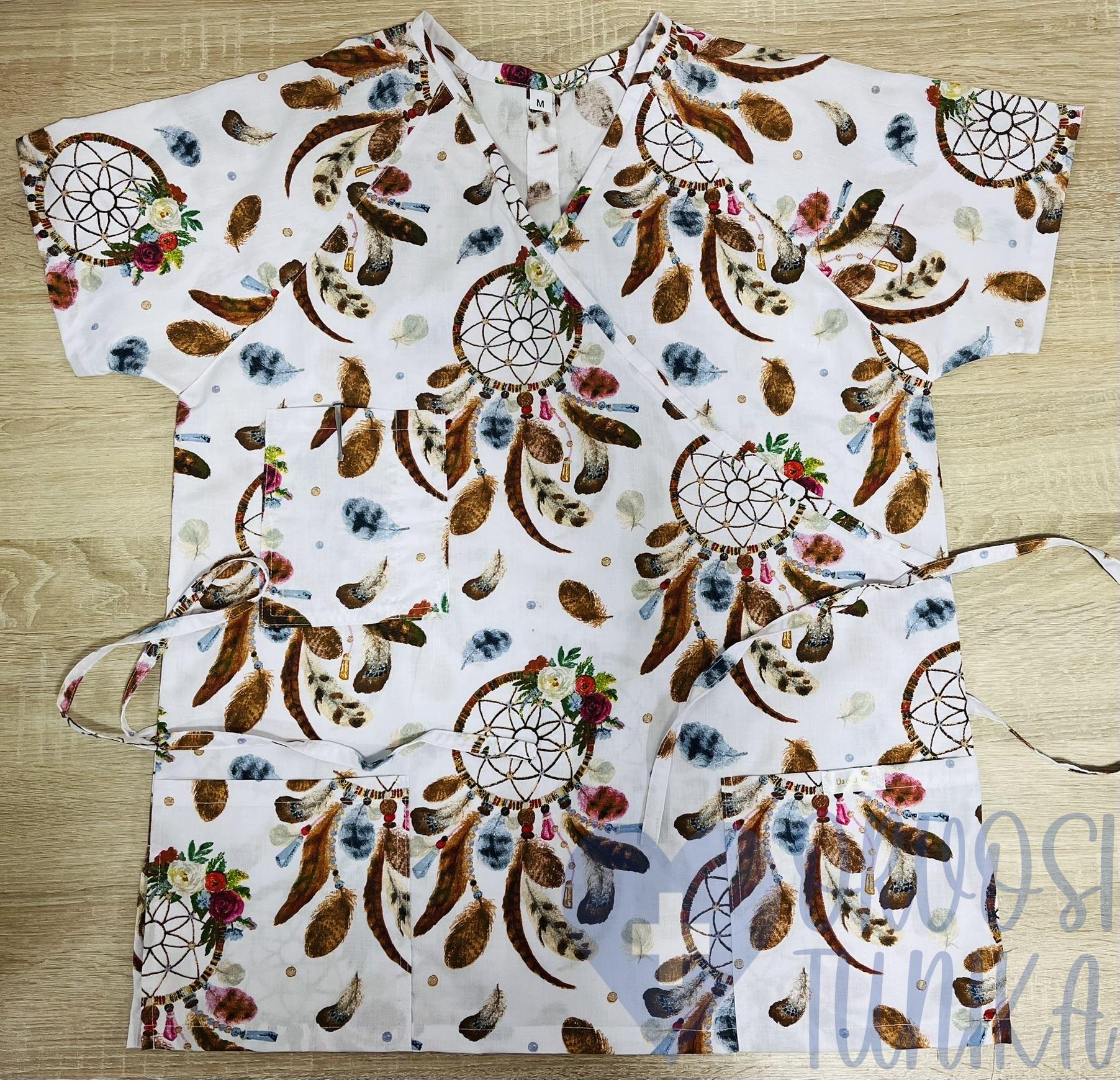 mintás Orvosi-Nővérke tunika - barna álomfogós