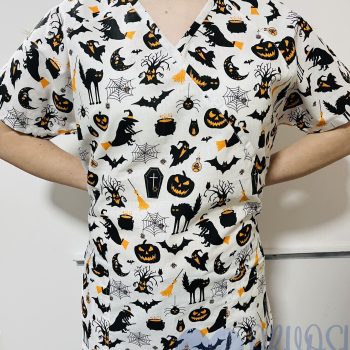 mintás Orvosi-Nővérke tunika - halloweenes