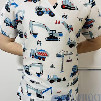 mintás Orvosi-Nővérke tunika - Kék munkagépes