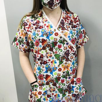 mintás Orvosi-Nővérke tunika - lepkés