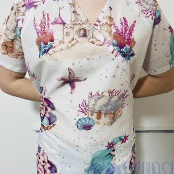 mintás Orvosi-Nővérke tunika - lila sellős