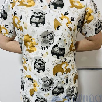 mintás Orvosi-Nővérke tunika - Mosómedvés