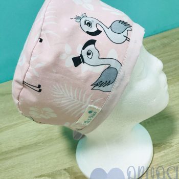 mintás Műtős sapka - pasztell flamingós