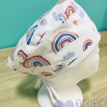 mintás Műtős sapka - pasztell szivárványos