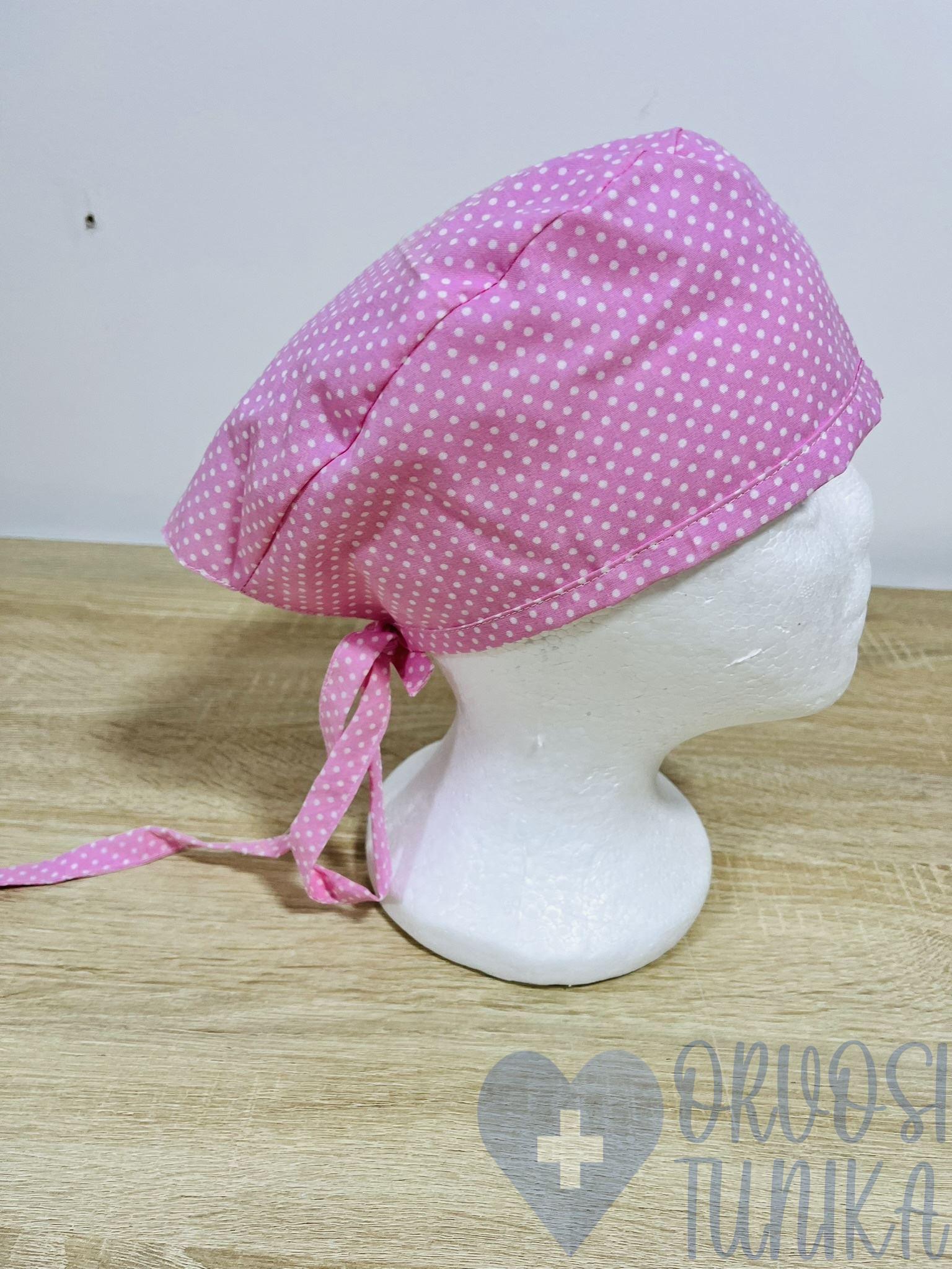 mintás Műtős sapka - rózsaszín pöttyös