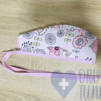 mintás Műtős sapka - rózsaszín szerencsemalacos