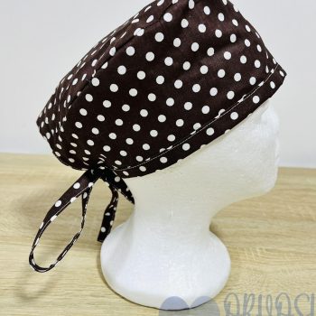 mintás Műtős sapka - sötétbarna pöttyös