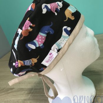 mintás Műtős sapka - sötét tacskós