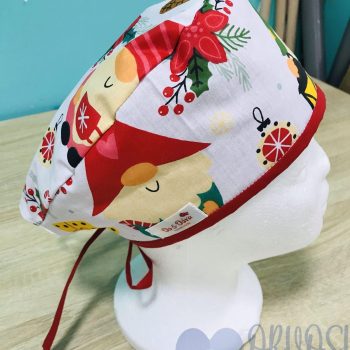 mintás Műtős sapka - színes karácsonyi manós