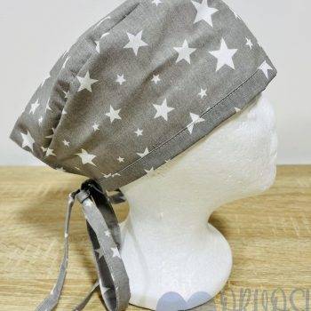 mintás Műtős sapka - szürke csillagos