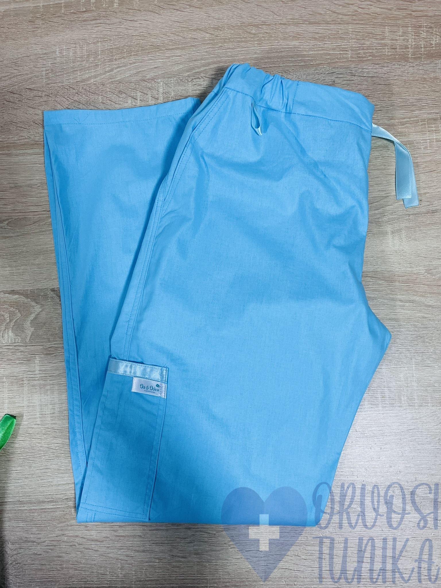 egyszínű türkizkék orvosi nadrág