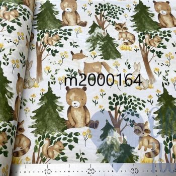 Anyagminta - fenyő erdei állatos - orvosi tunika