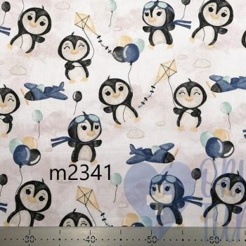 Anyagminta - kék pingvines - orvosi tunika