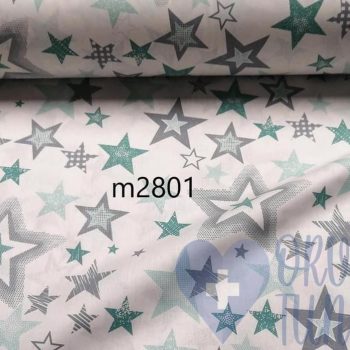 Anyagminta - menta-szürke csillagos - orvosi tunika