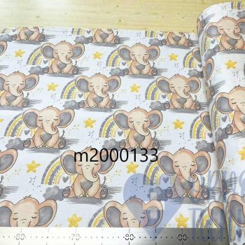 Anyagminta - púder-szürke elefántos - orvosi tunika