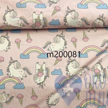 Anyagminta - rózsaszín-szivárvány unikornisos - orvosi tunika