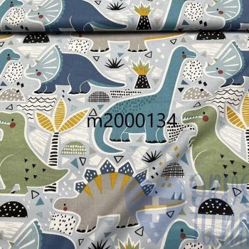 Anyagminta - világoskék dínós - orvosi tunika