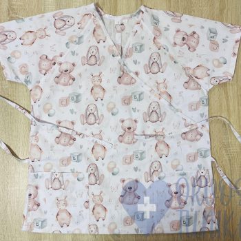 mintás Orvosi-Nővérke tunika - pasztell játék macis