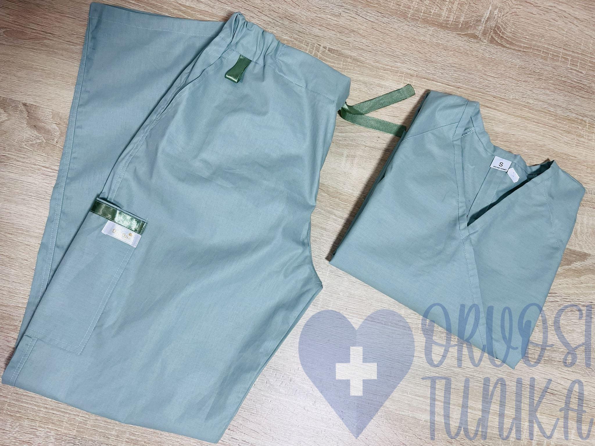 Orvosi-Nővérke tunika+nadrág szett - bambusz zöld