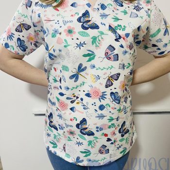 mintás Orvosi-Nővérke tunika - kék virágos