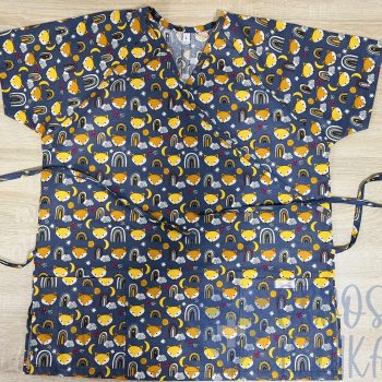 mintás orvosi-Nővérke tunika - sötétszürke rókás