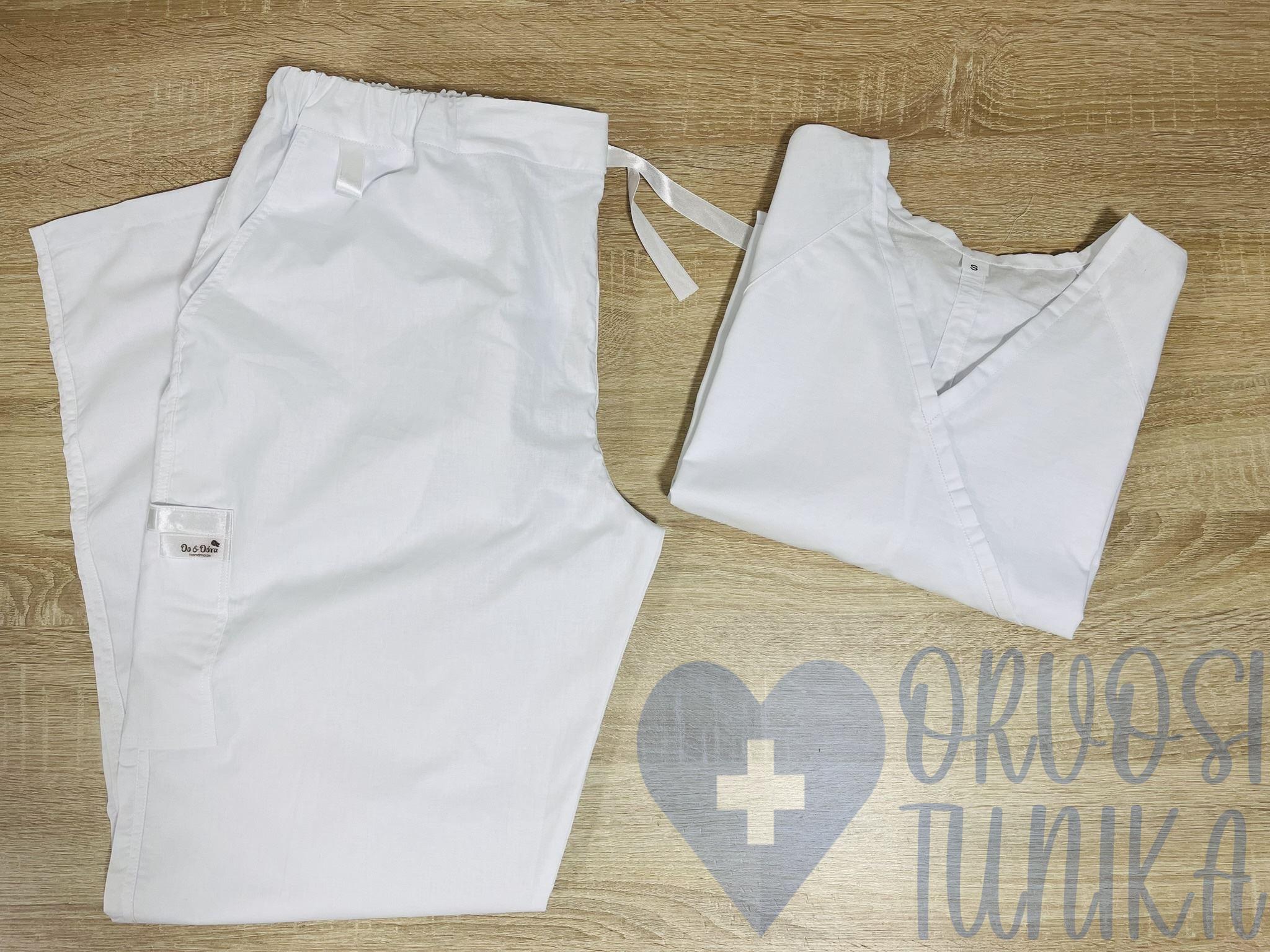 Orvosi-Nővérke tunika+nadrág szett - fehér