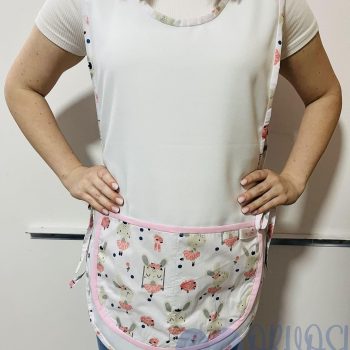 Fehér lapköpeny – fehér balerina nyuszis