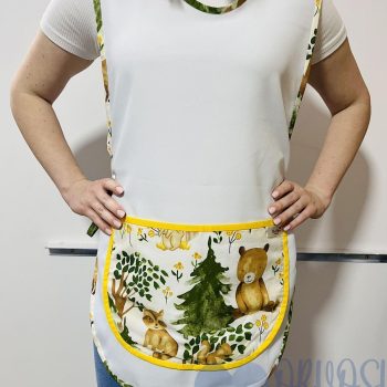 Fehér lapköpeny – fenyőfás-erdei állatos