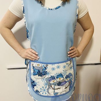 Világoskék lapköpeny – kék hóemberes