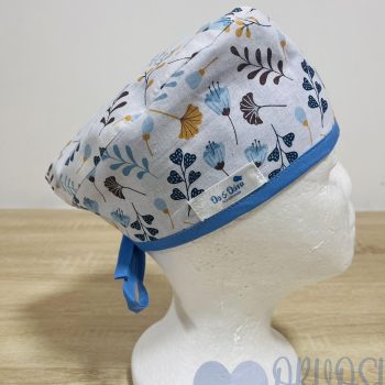 mintás Műtős sapka - kék apró virágos