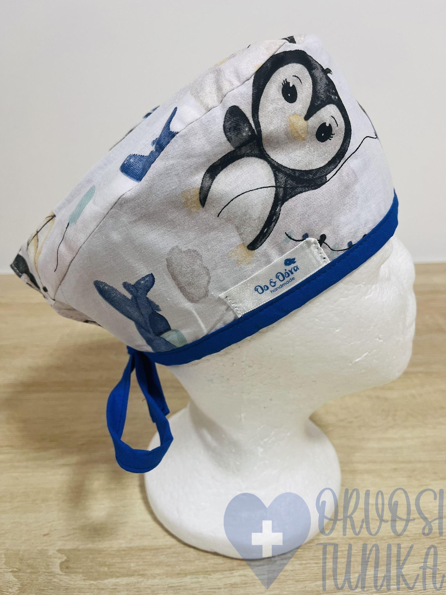 mintás Műtős sapka - kék delfines