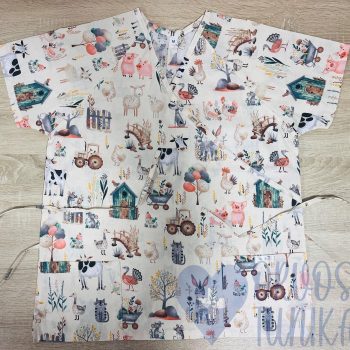 mintás Orvosi-Nővérke tunika - krém tanyás