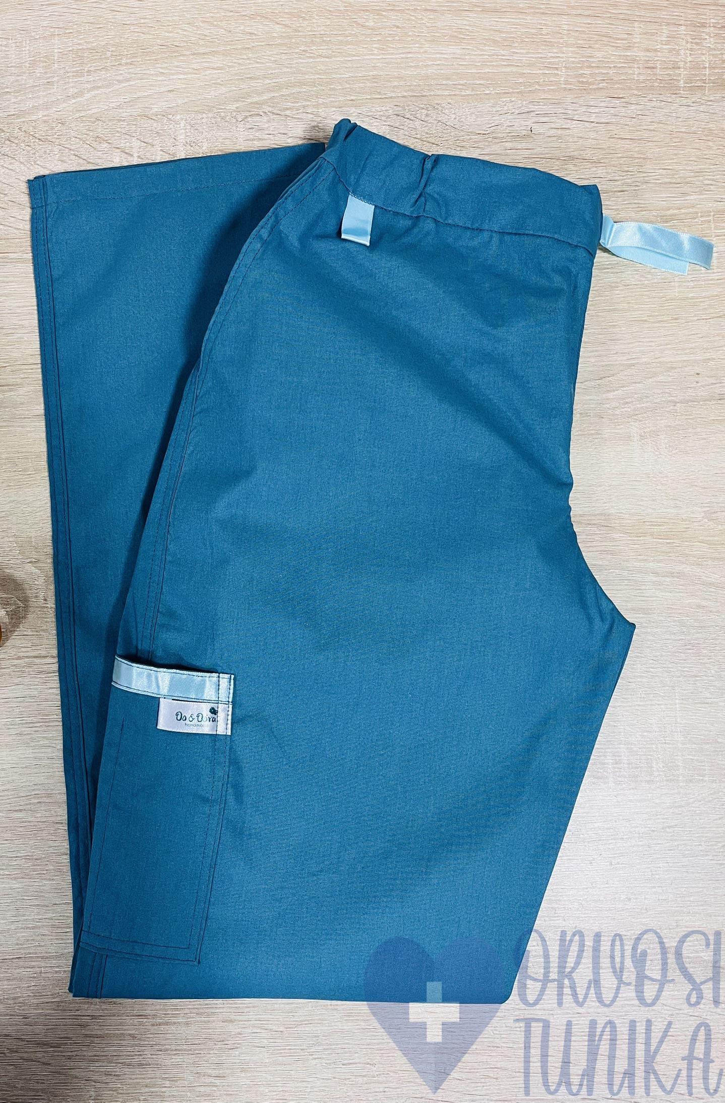 egyszínű petrol orvosi nadrág