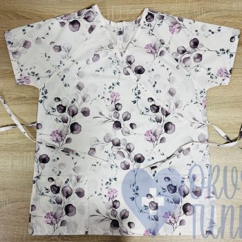 mintás Orvosi-Nővérke tunika - lila-eukaliptuszos