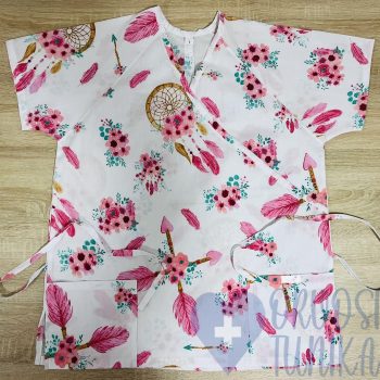 mintás Orvosi-Nővérke tunika - rózsaszín álomfogós