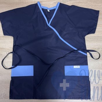 egyszínű Orvosi-Nővérke tunika - sötétkék-égkék
