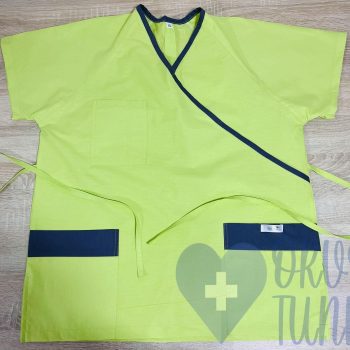 egyszínű Orvosi-Nővérke tunika - világoszöld-sötétzöld