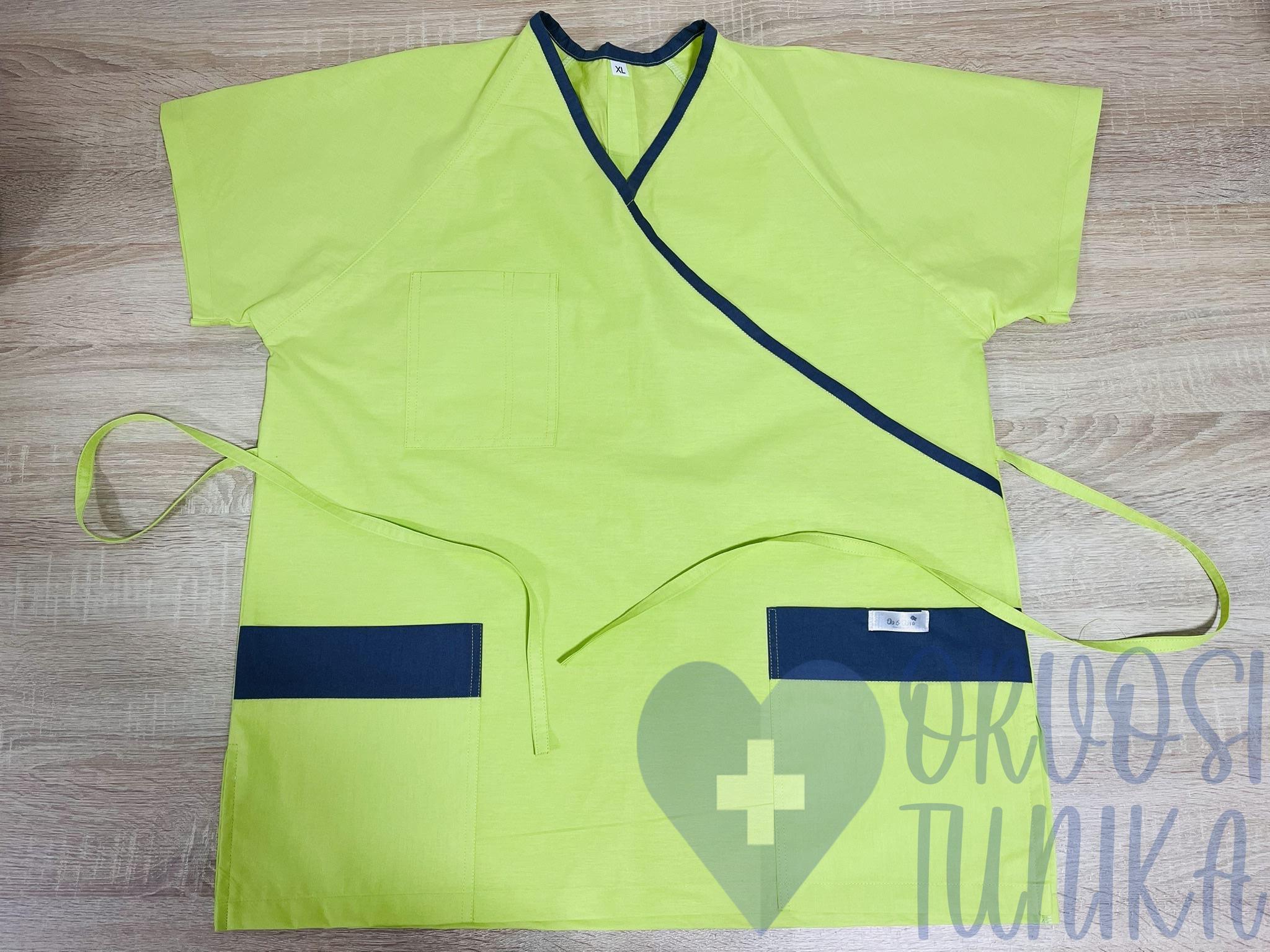 egyszínű Orvosi-Nővérke tunika - világoszöld-sötétzöld