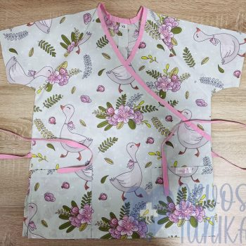 mintás Orvosi-Nővérke tunika - Menta libás terített