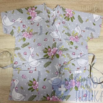 mintás Orvosi-Nővérke tunika - Szürke libás terített