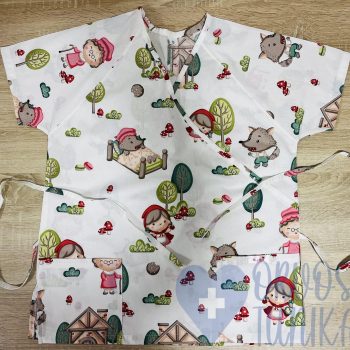 mintás Orvosi-Nővérke tunika - piroskás