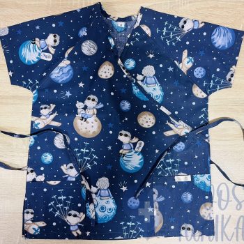 mintás Orvosi-Nővérke tunika - sötétkék herceges