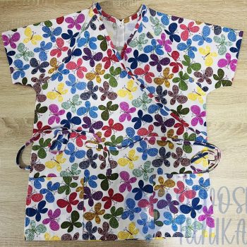 mintás Orvosi-Nővérke tunika - szines pillangos